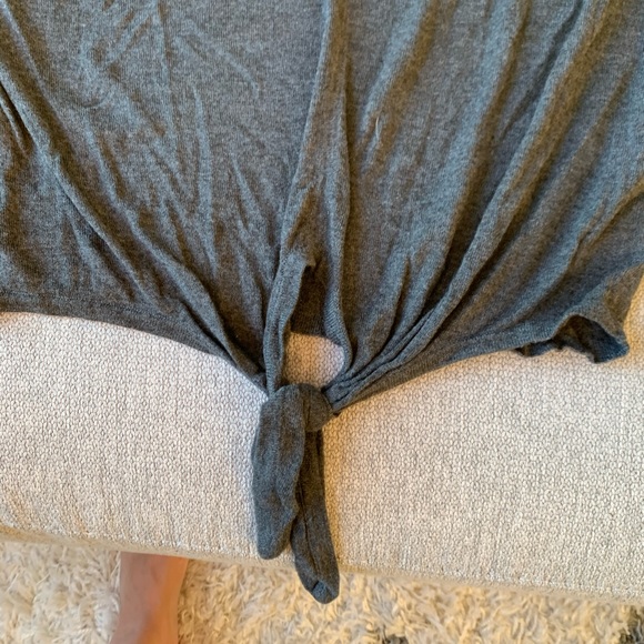 Madewell Grey Tie-Front Sweater Sz. XL - Picture 5 of 9